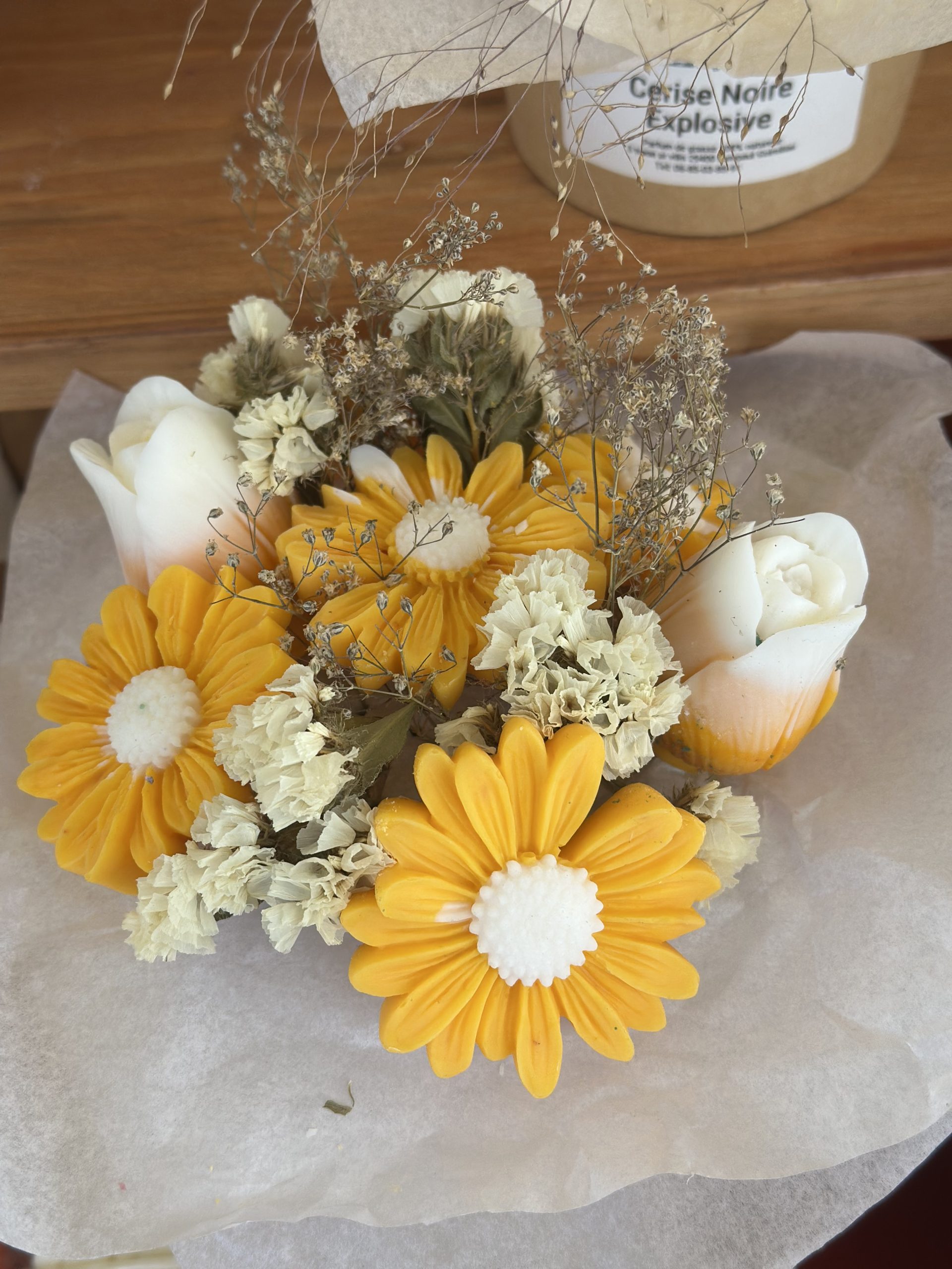 Bouquet marguerite & tulipe - Solea Bougies